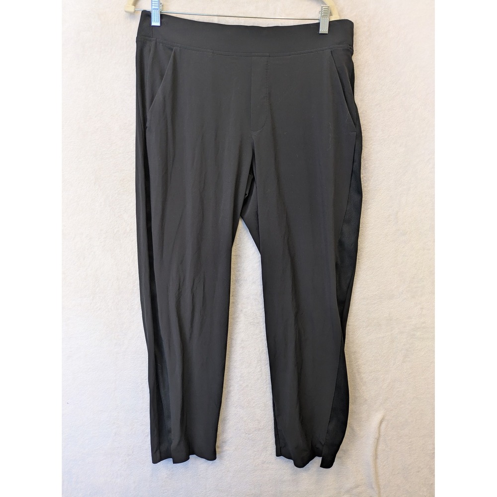 Athleta Black Hybrid Mesh Panel Jogger Pants Womens Size 12 Activewear Tapered